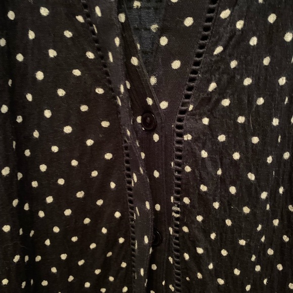 By Anthropologie Brand Polka dot Peplum Tunic top - Picture 2 of 6